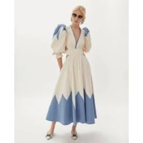 IQ Collection Chiara Dress in Blue - Picture 2 of 6